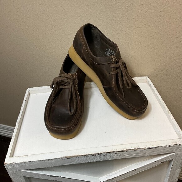 New Clarks Padmora Wallabee Women Sz 6.5M Shoe Leather Chukka Brown Loafer Rck - Picture 6 of 12
